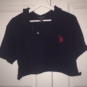 Polo collard cropped shirt